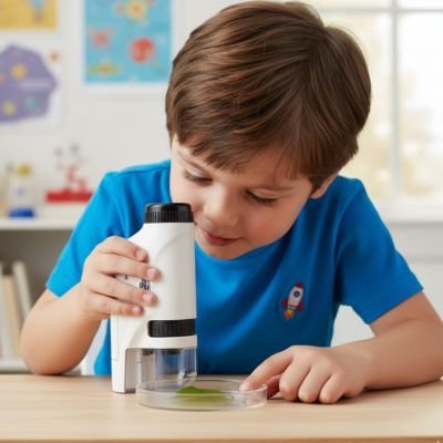 microscope enfant 6 ans blanc amuse enfant