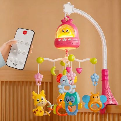 mobile bébé musical poussin rose lumineux