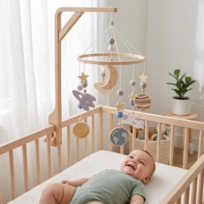 mobile chambre bébé garçon planètes et lune