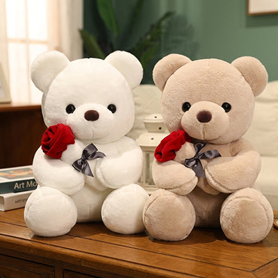 ours en peluche nounours blanc et beige