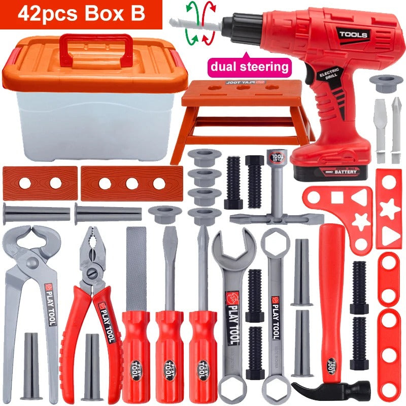 Outils bricolage enfant 42 pièces avec boîte