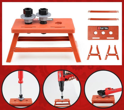 Outils bricolage enfant avec casque de chantier