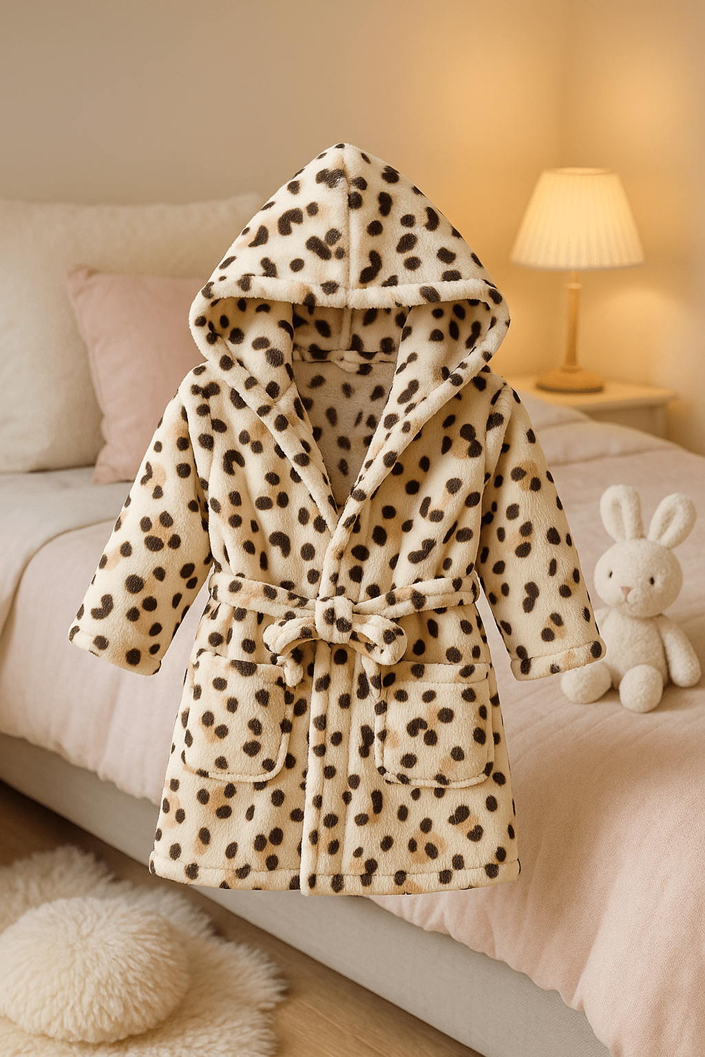peignoir enfant rêve léopard