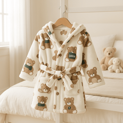 peignoir enfant rêve ours beige