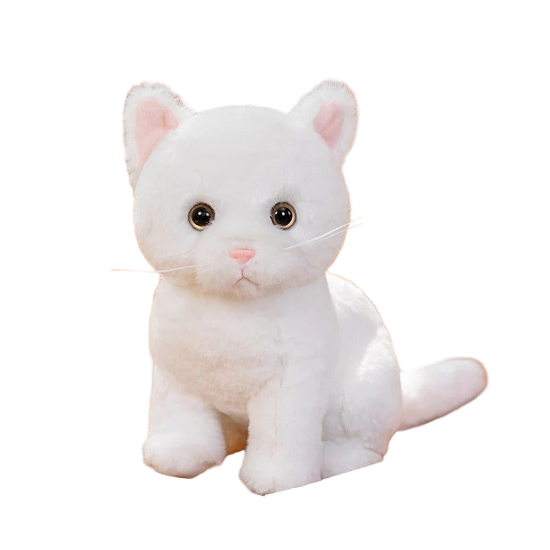 peluche chat ultra douce blanc