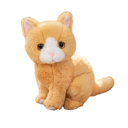 peluche chat ultra douce orange