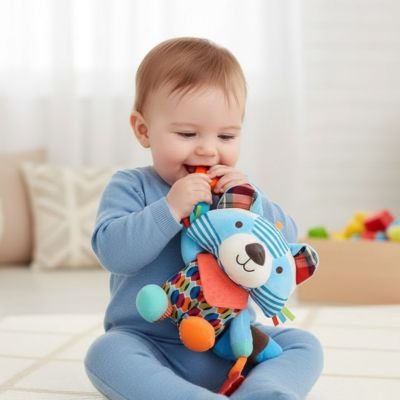 peluche d’activité bébé raton laveur bébé joue