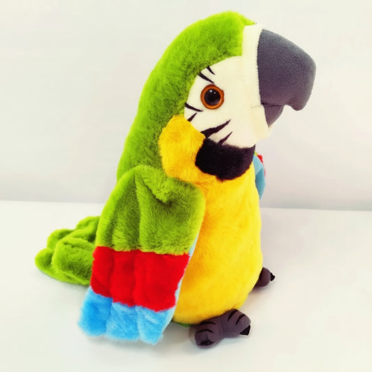 peluche interactive eveil calin peroquet vert