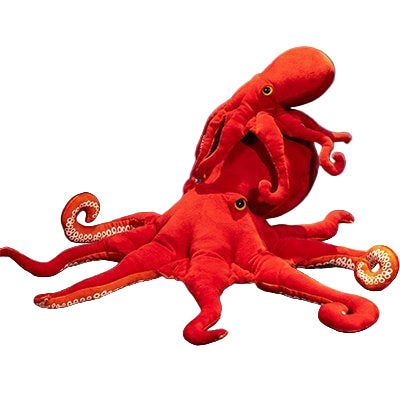 peluche pieuvre reversible rouge maman et bebe