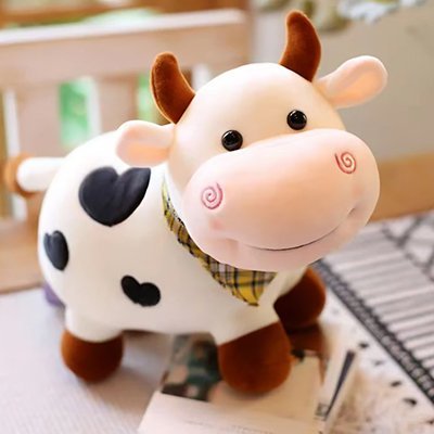 peluche vache doudou bio coton blanche