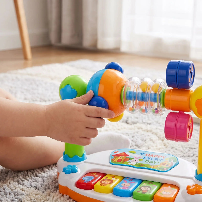 Piano bébé avec activités rotatives colorées