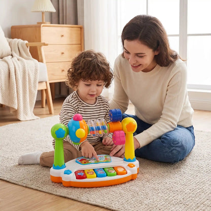 Piano bébé musical partagé avec un parent