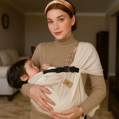 Porte écharpe bébé porté par maman