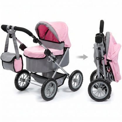Poussette jouet pliable avec sac à langer