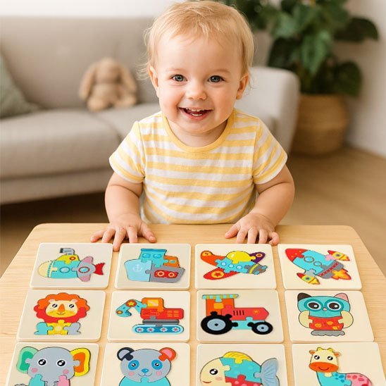 puzzle animaux bébé enfant manipulation