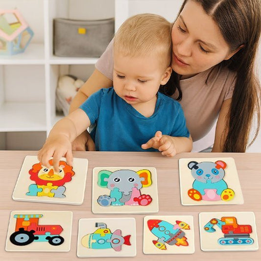 puzzle animaux bébé maman enfant joue