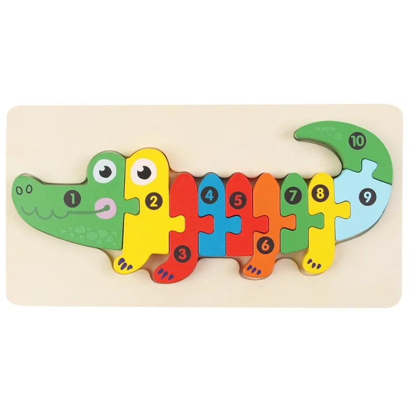 puzzle bébé animaux bois crocodile