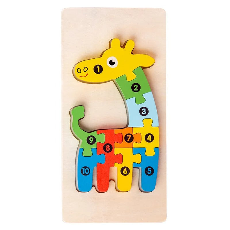 puzzle bébé animaux bois giraffe