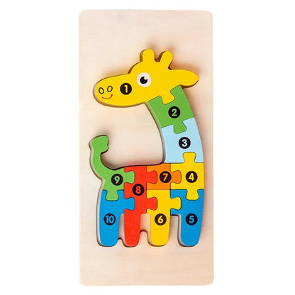 puzzle bébé animaux bois giraffe