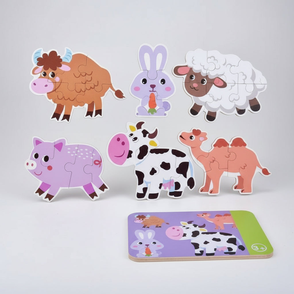 puzzle bébé animaux ferme bois