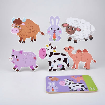 puzzle bébé animaux ferme bois