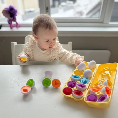puzzle bébé association oeufs formes couleurs