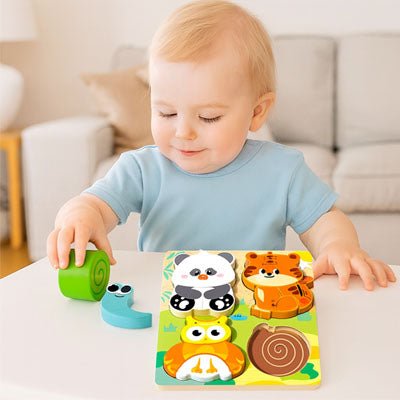 puzzle bébé bois animaux bébé manipulation pièces