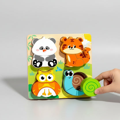 puzzle bébé bois animaux enfant assemble pièces