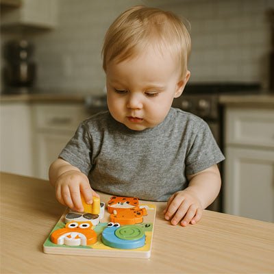 puzzle bébé bois animaux enfant joue seul