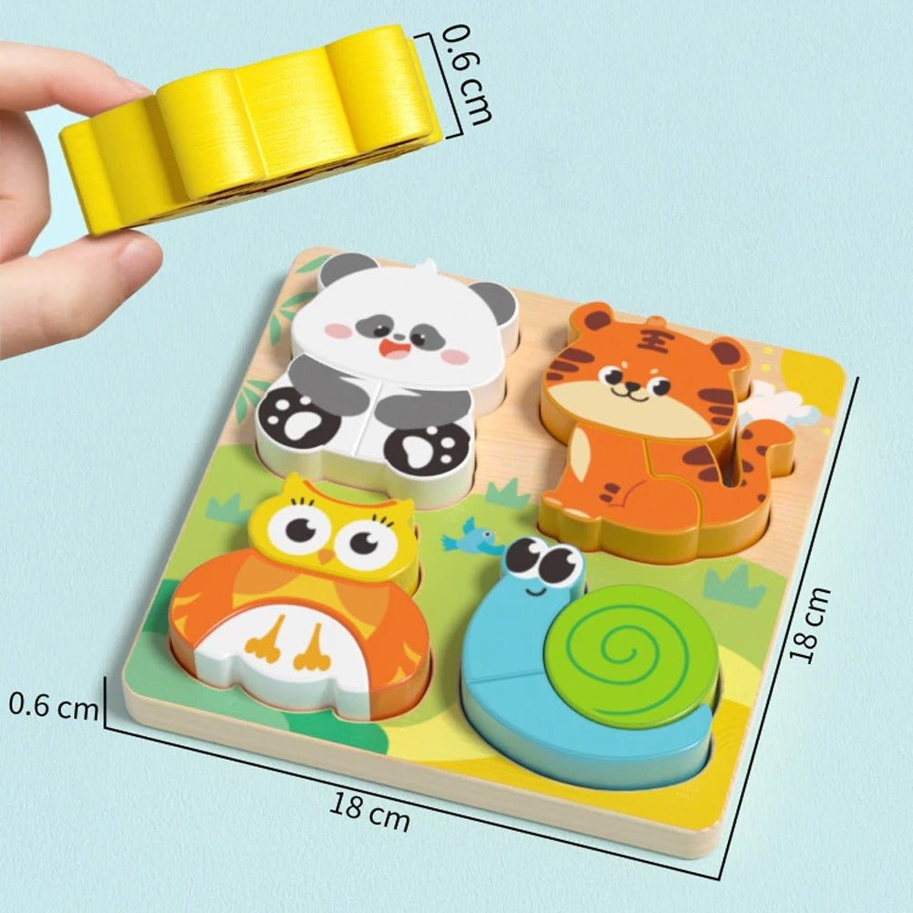 puzzle bébé bois animaux vue dessus dimensions