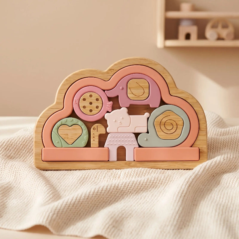 Puzzle bébé bois et silicone