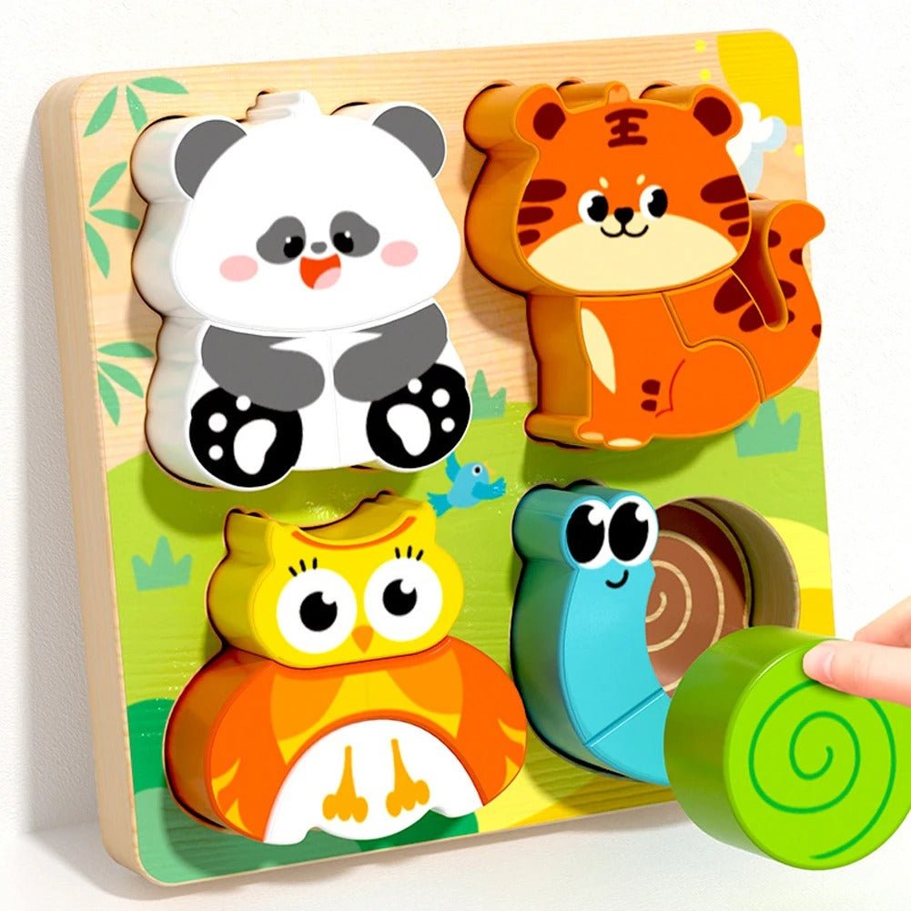 puzzle bebe bois animaux 3d