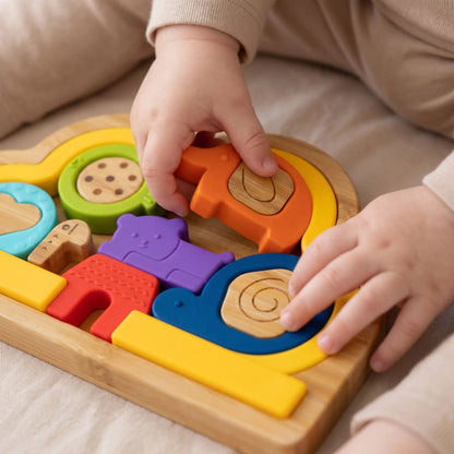 Puzzle bébé bois motricité fine