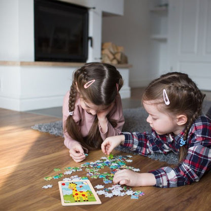 puzzle bebe éveil colore avec deux filles