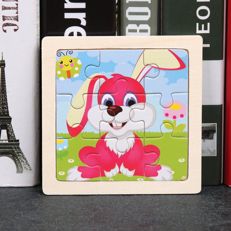 puzzle bebe lapin rose