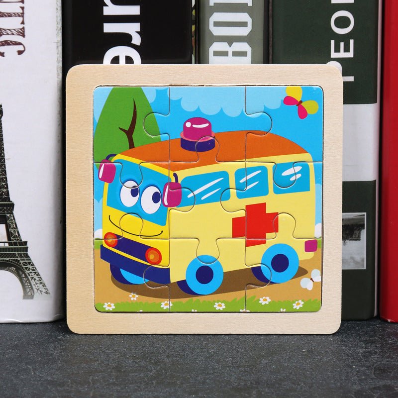 puzzle bebe ambulance en bois