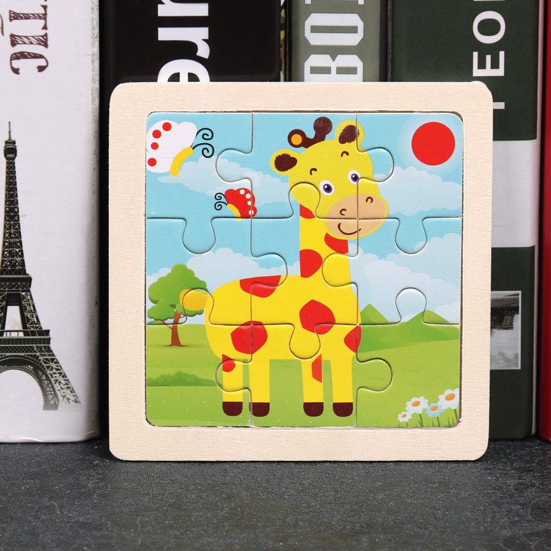 puzzle bebe girafe en bois