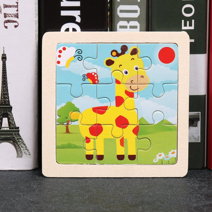 puzzle bebe girafe en bois