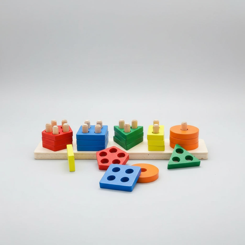 puzzle bois artisanal bébé formes colorées