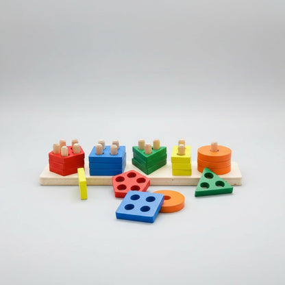 puzzle bois artisanal bébé formes colorées