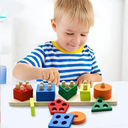 puzzle bois artisanal éducatif et petit garçon