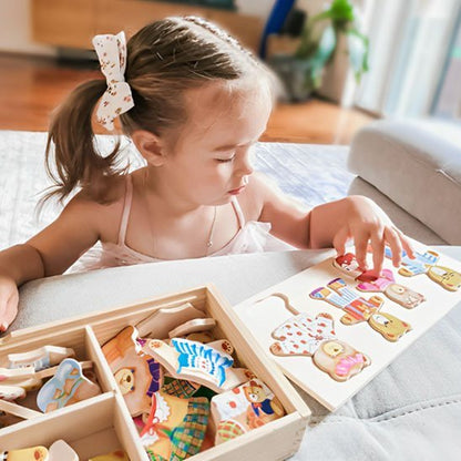 puzzle bois bébé éducatif et fille