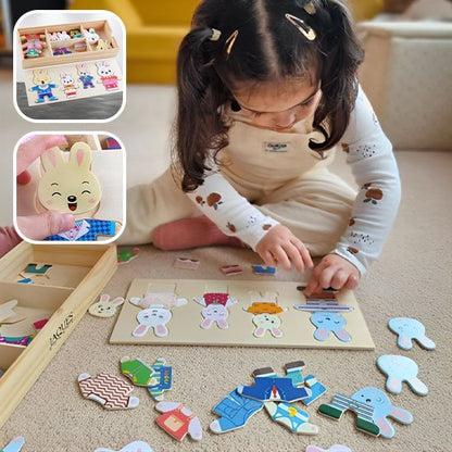 puzzle bois éducatif créatif en bois et petite fille