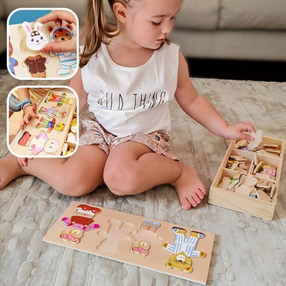 puzzle bois éducatif créatif en bois avec fille
