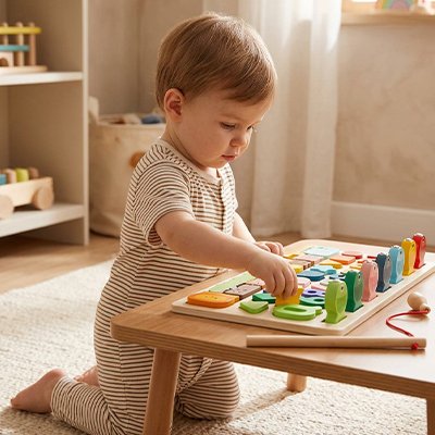Puzzle bois garçon avec canne magnétique Montessori