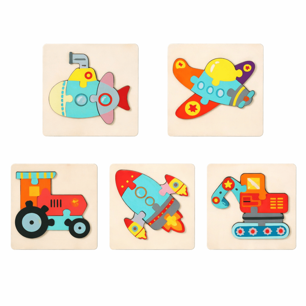 puzzle en bois serie de véhicules