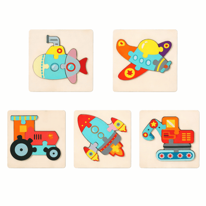 puzzle en bois serie de véhicules