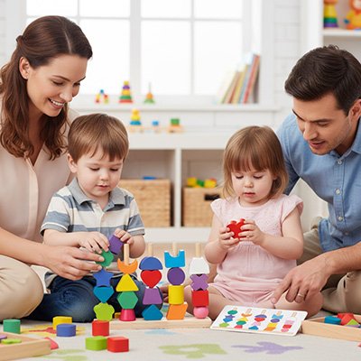 puzzle encastrement bébé bois activité Montessori famille