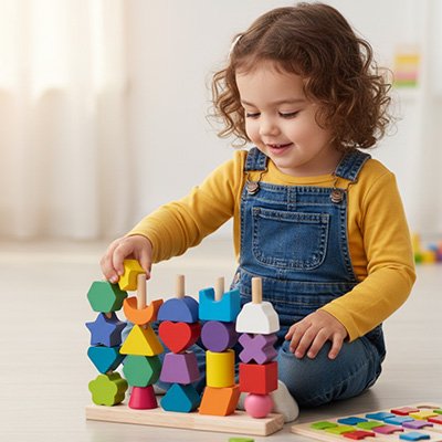 puzzle encastrement bébé bois motricité fine Montessori