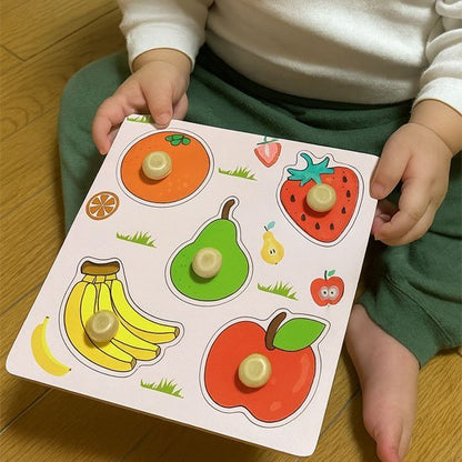 puzzle formes bébé bois vue dessus